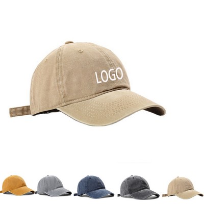 Custom Embroidered Washed Baseball Cap For Men And Women