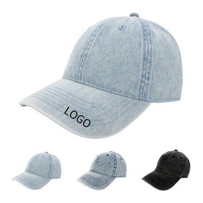 Washed Denim Baseball Cap